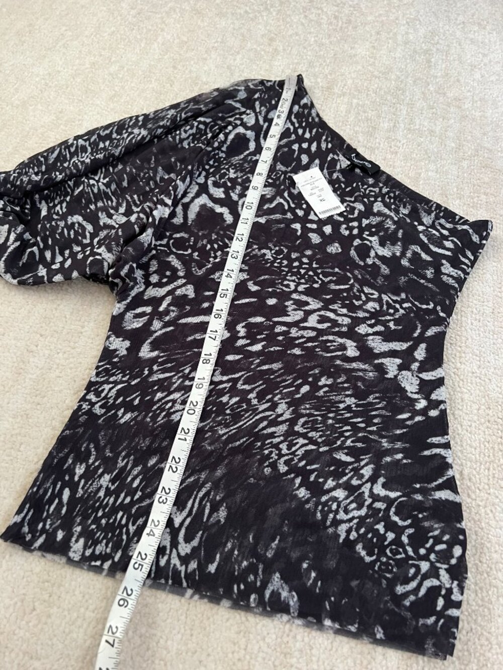 NWT Bebe Vixen One Shoulder Sheer Mesh Cocktail Blouse Top XS Y2K Going Out - Picture 5 of 8